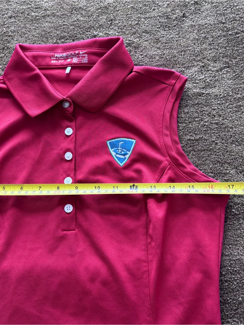 Nike red  Sleeveless Golf Polo with Button Placket